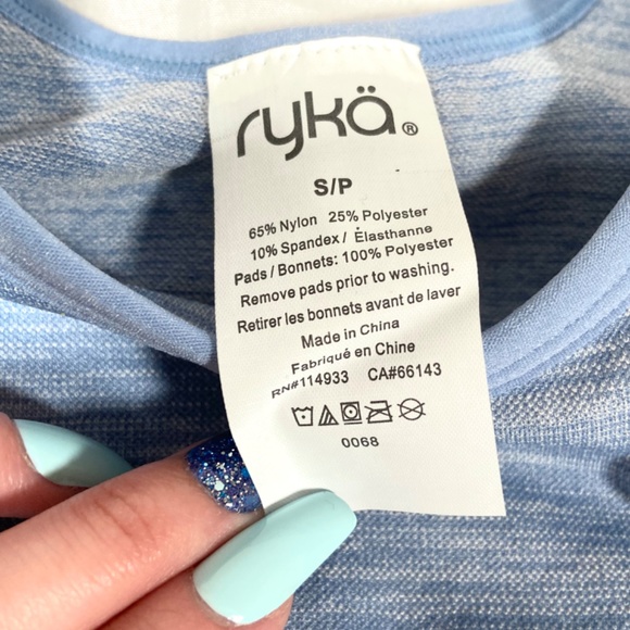 Ryka Blue Seamless Infinity Workout Sports Bra Tank and Leggings Set S/P - Picture 4 of 5